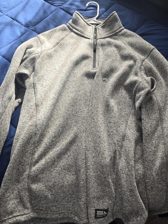 Eddie Bauer Other - Eddie Bauer Men's Heather Gray Zip-Neck Pullover Sweater